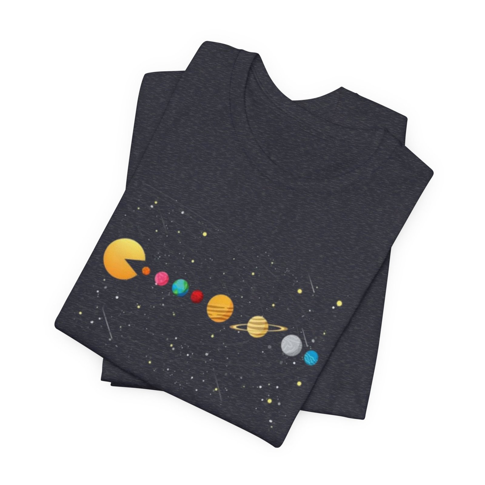 Pac-Man Solar System T-Shirt | Retro Arcade Planets Tee - Image 19