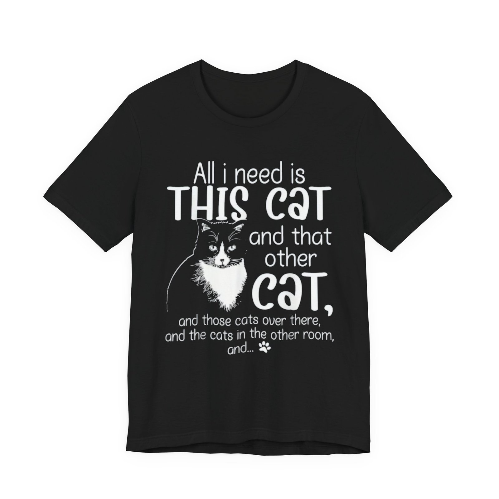 Cute Cat Illustration Tee | Cat Graphic T-Shirt - Image 2