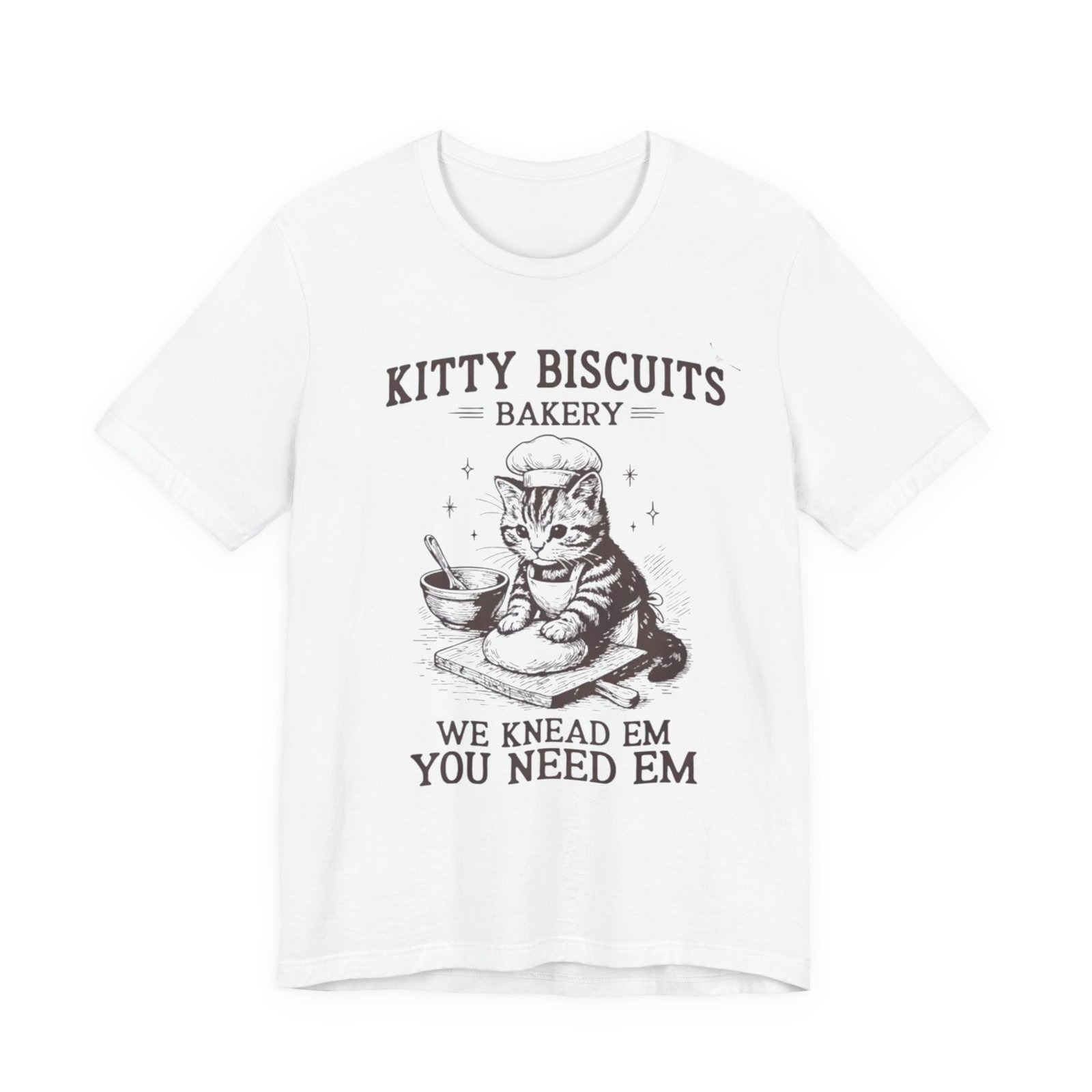 Cute Cat Bakery Tee, Kitty Biscuits Shirt, Animal Lover Gift, Funny Pet T-Shirt, Baking Humor Tee - Image 5
