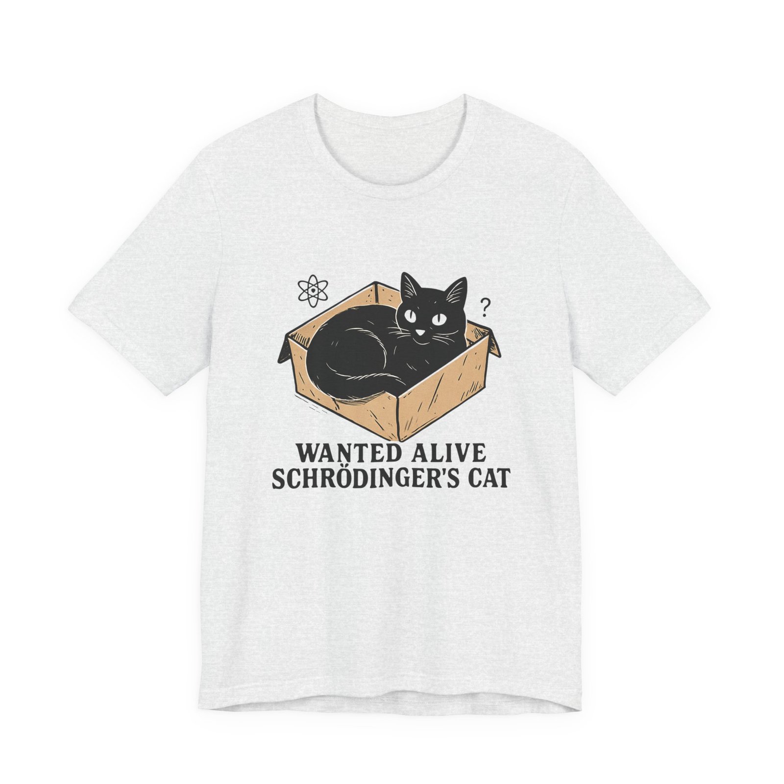 Schrödinger's Cat in Box Tee | Wanted Alive Cat Illustration - Image 2