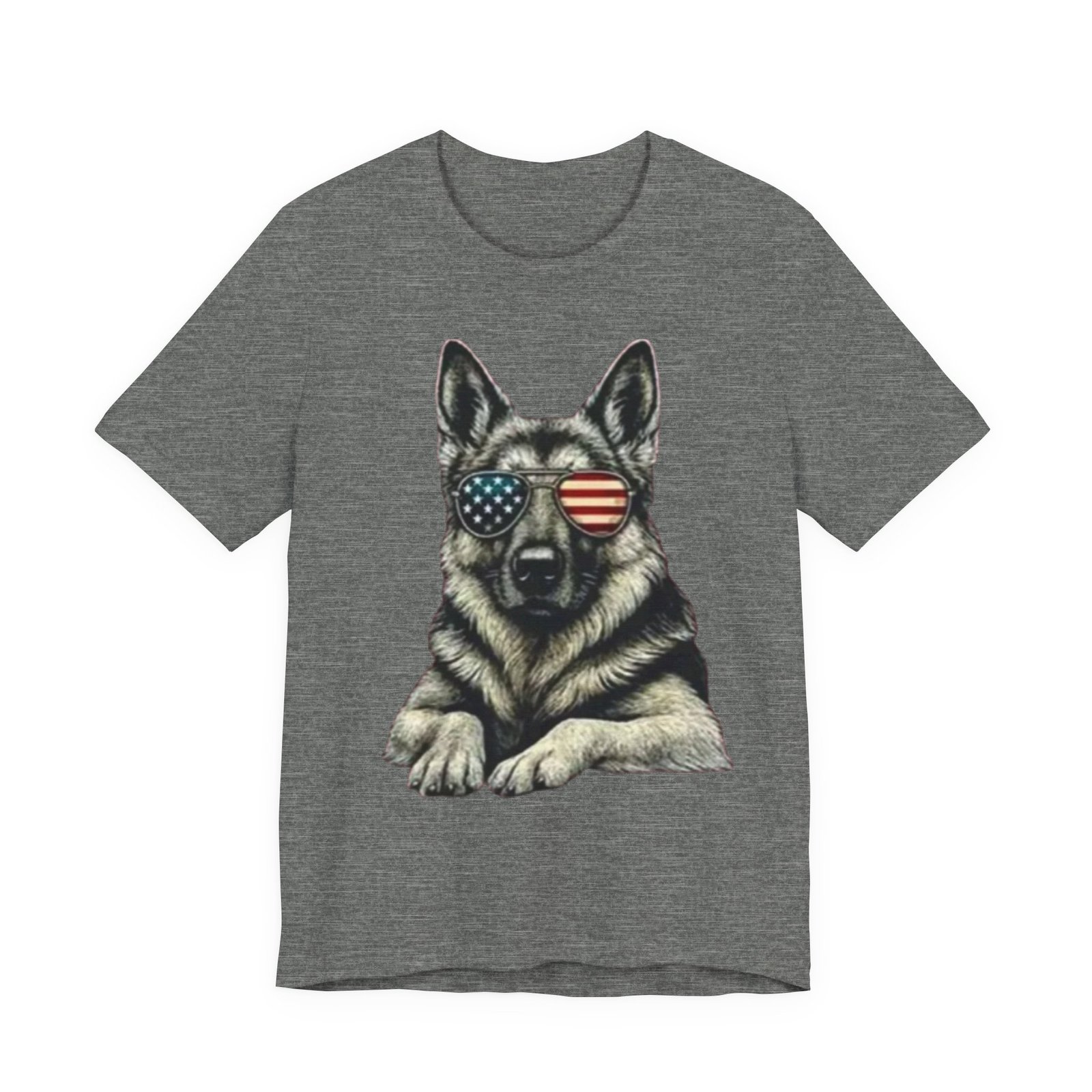 German Shepherd, American Flag Sunglasses German Shepherd T-Shirt - Image 5