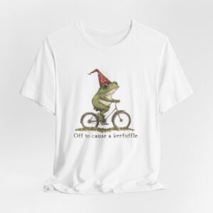 Whimsical Frog Tee - Off to Cause a Kerfuffle, Fun Summer Shirt, Gift for Nature Lovers, Casual Everyday Wear, Eco-Friendly Tee