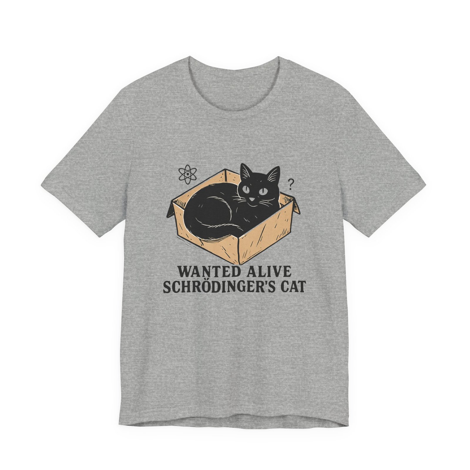 Schrödinger's Cat in Box Tee | Wanted Alive Cat Illustration - Image 21
