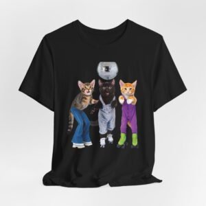 Disco Roller Cats T-Shirt | Three Cats on Roller Skates with Disco Ball