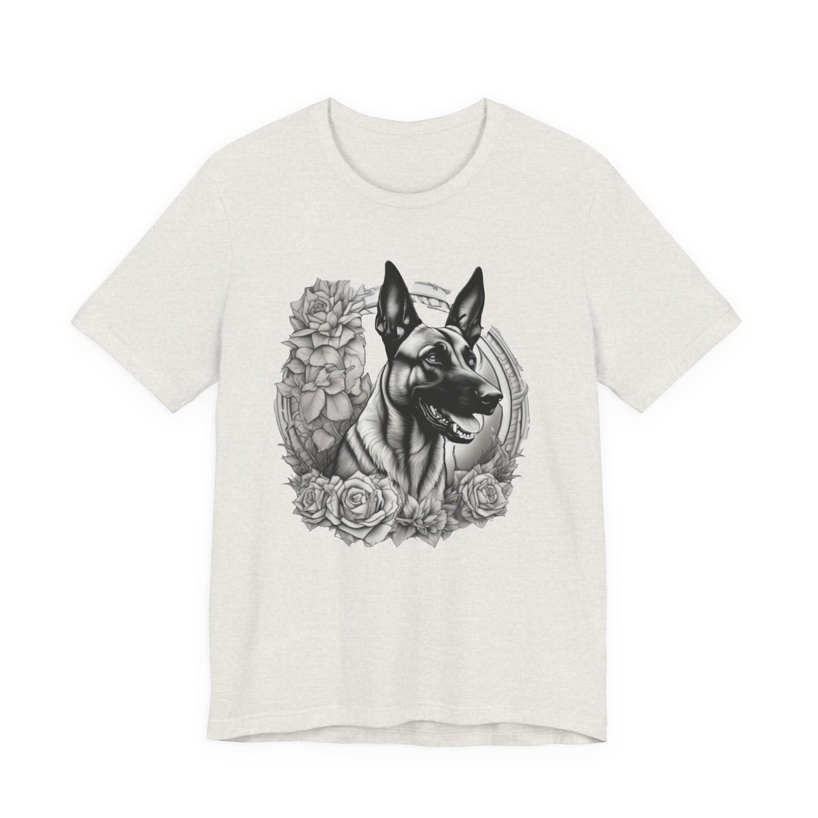 Belgian Malinois Floral Portrait T-Shirt - Image 9
