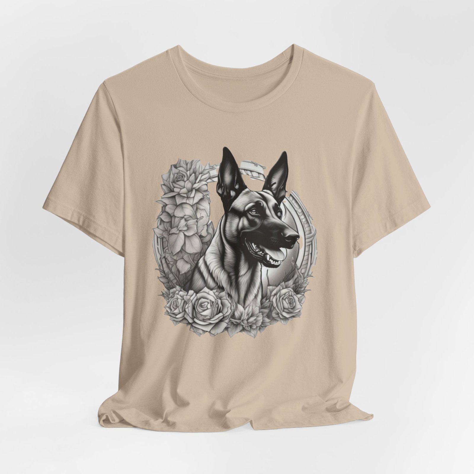 Belgian Malinois Floral Portrait T-Shirt - Image 24