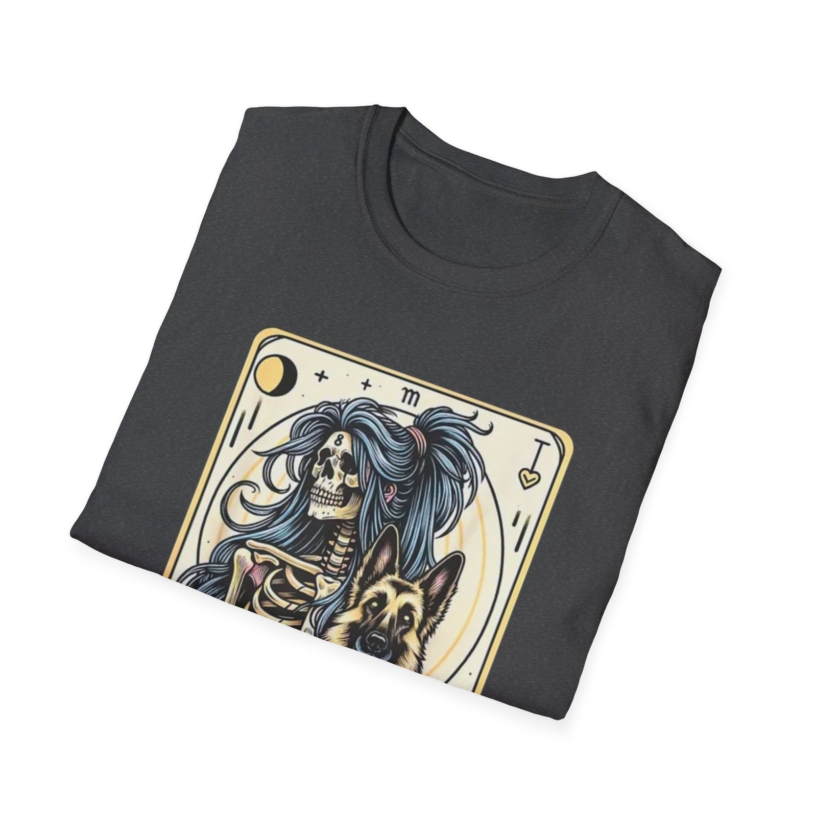 German Shepherd Tarot Skeleton T-Shirt | Funny Dog Tarot Tee - Image 16