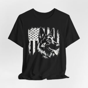 German Shepherd American Flag T‑Shirt — Patriotic K9 Tee