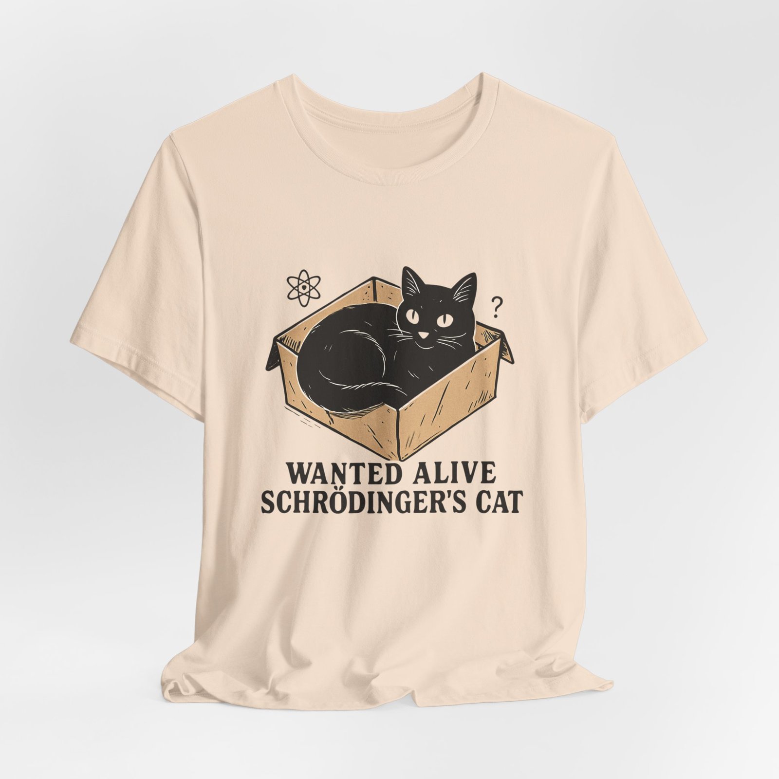 Schrödinger's Cat in Box Tee | Wanted Alive Cat Illustration - Image 16