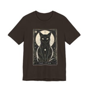 Tarot Black Cat The Star T-Shirt | Mystical Occult Illustration
