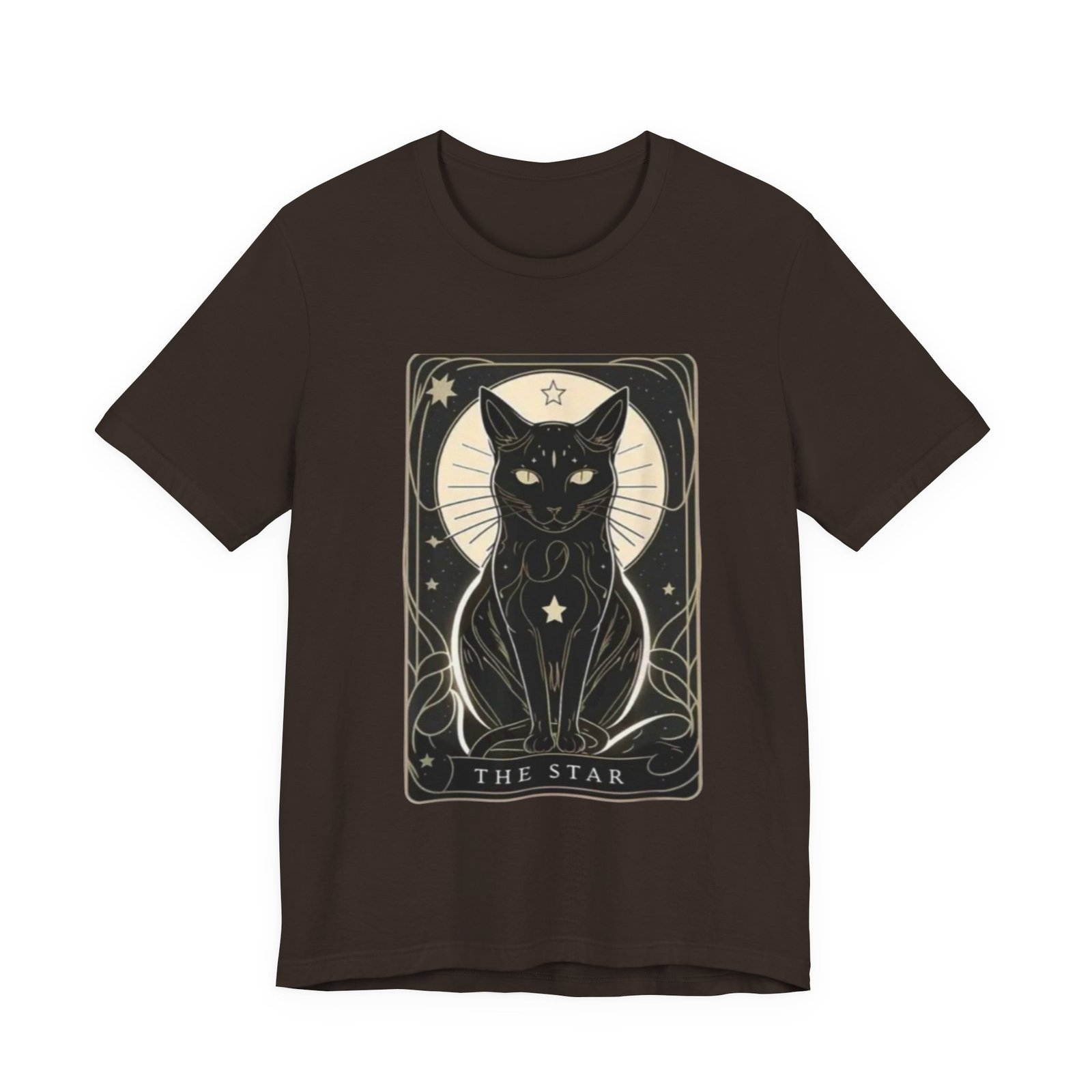 Tarot Black Cat The Star T-Shirt | Mystical Occult Illustration