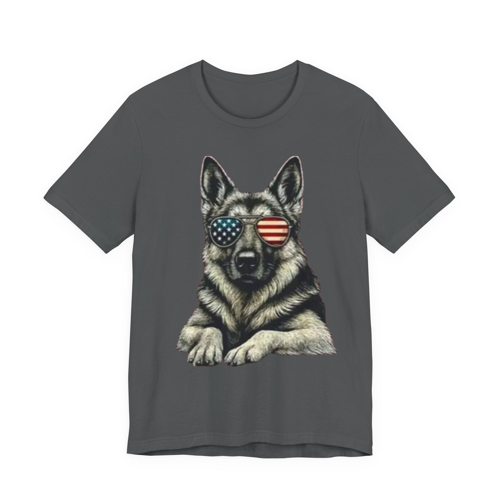 German Shepherd, American Flag Sunglasses German Shepherd T-Shirt - Image 2