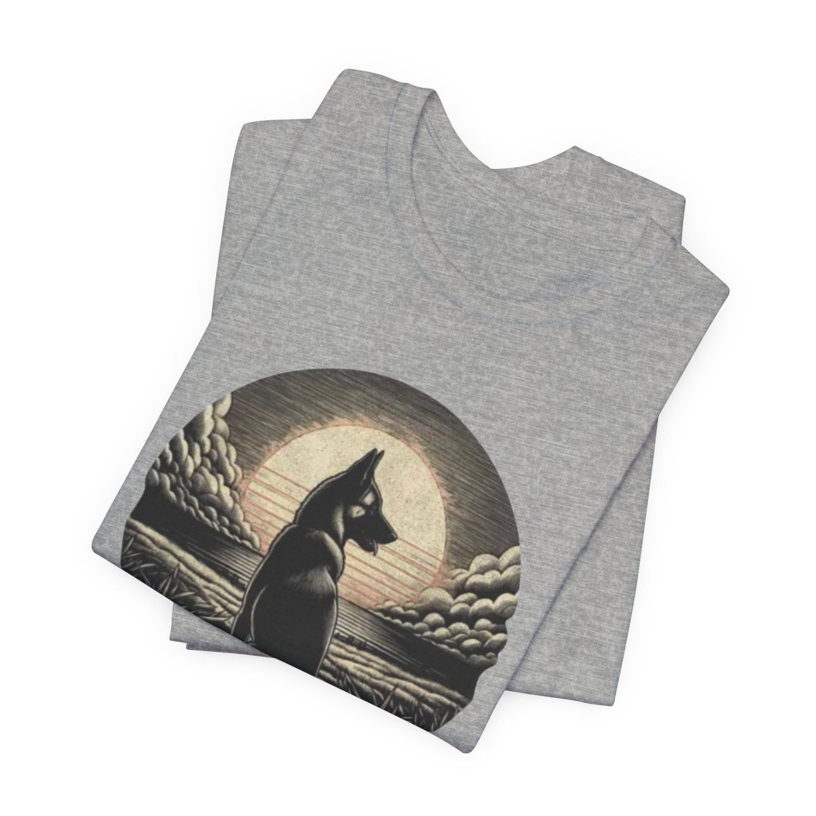 Belgian malinios silhouette sunset circle Tee | Nature, Moonlit Landscape - Image 15