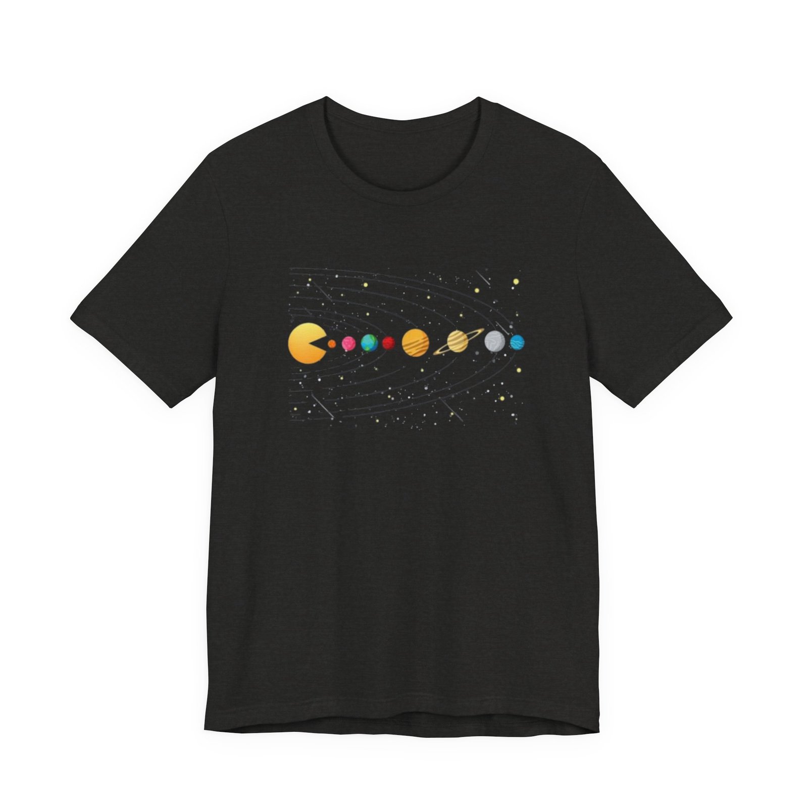Pac-Man Solar System T-Shirt | Retro Arcade Planets Tee - Image 9