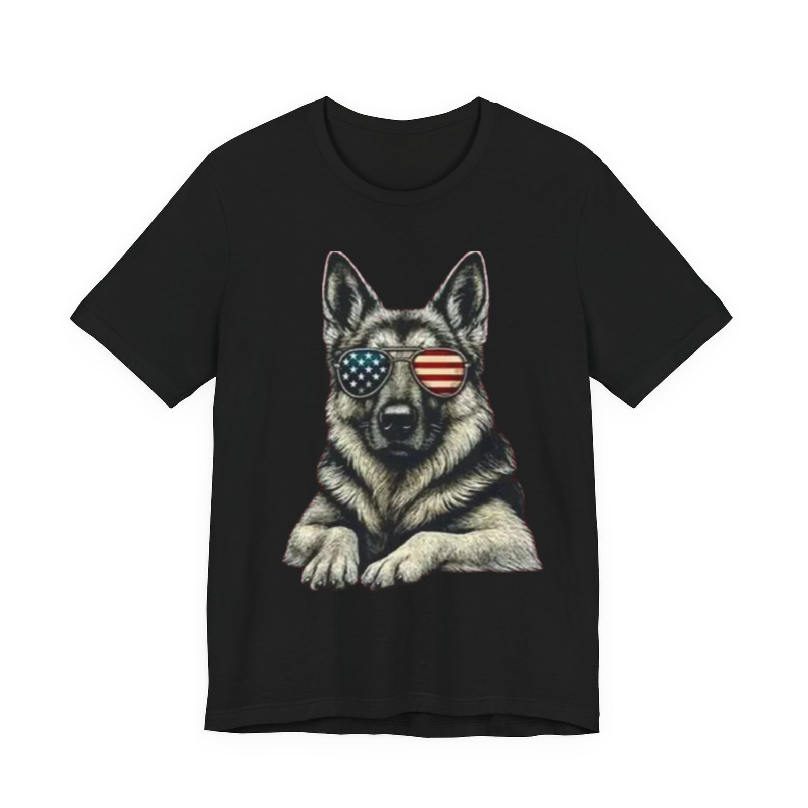 German Shepherd, American Flag Sunglasses German Shepherd T-Shirt - Image 9