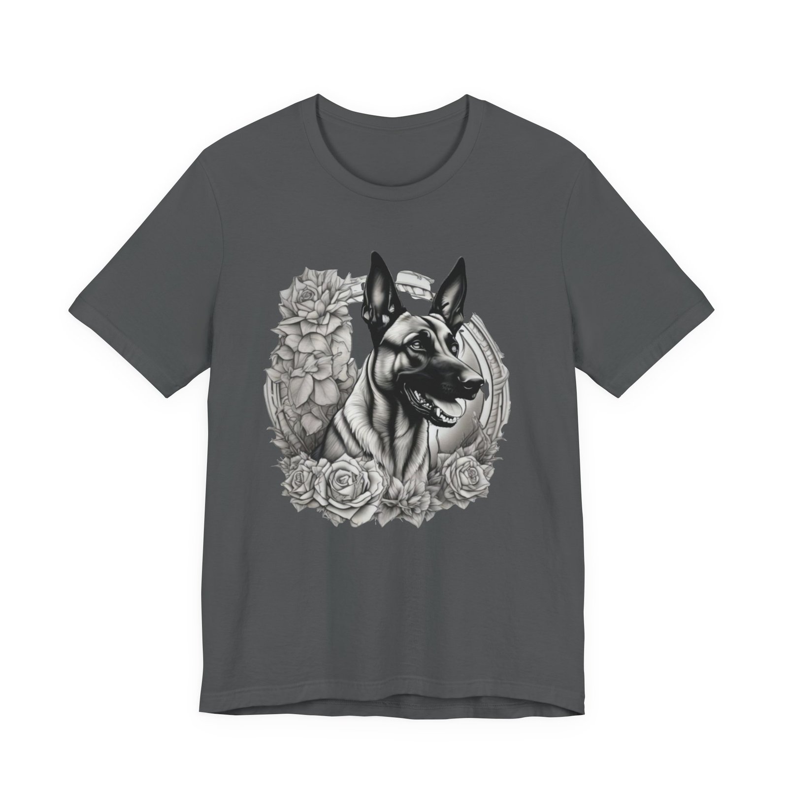 Belgian Malinois Floral Portrait T-Shirt - Image 37