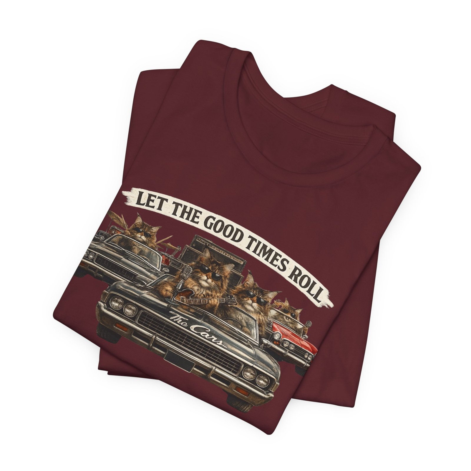 Let The Good Times Roll cats in classic car Tee | Vintage cat artwork - Image 31