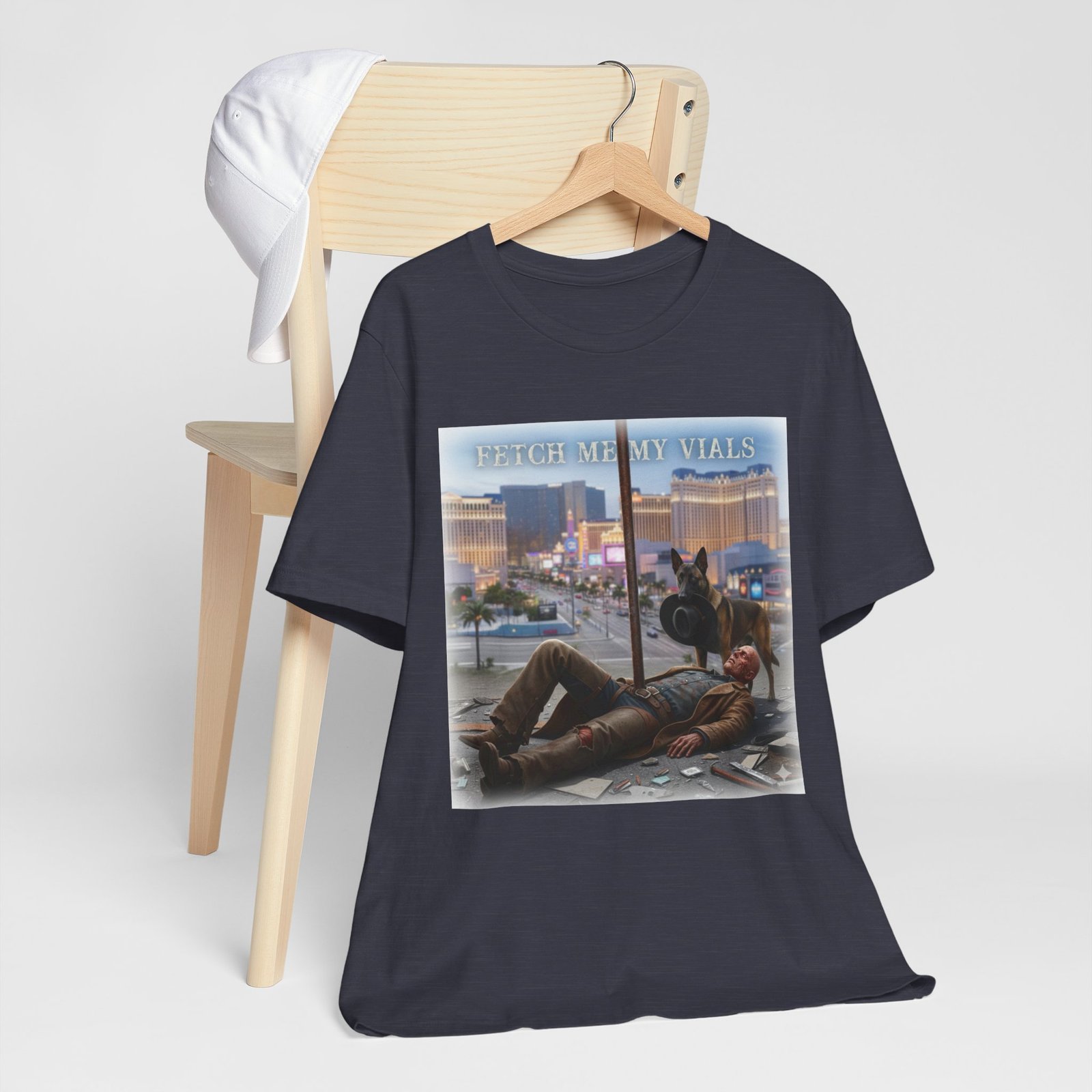 Fetch me my vials, Fallout Tee, Street Scene Graphic Tee — "Fetch Me My Vials" Retro Vegas Art Shirt - Image 40