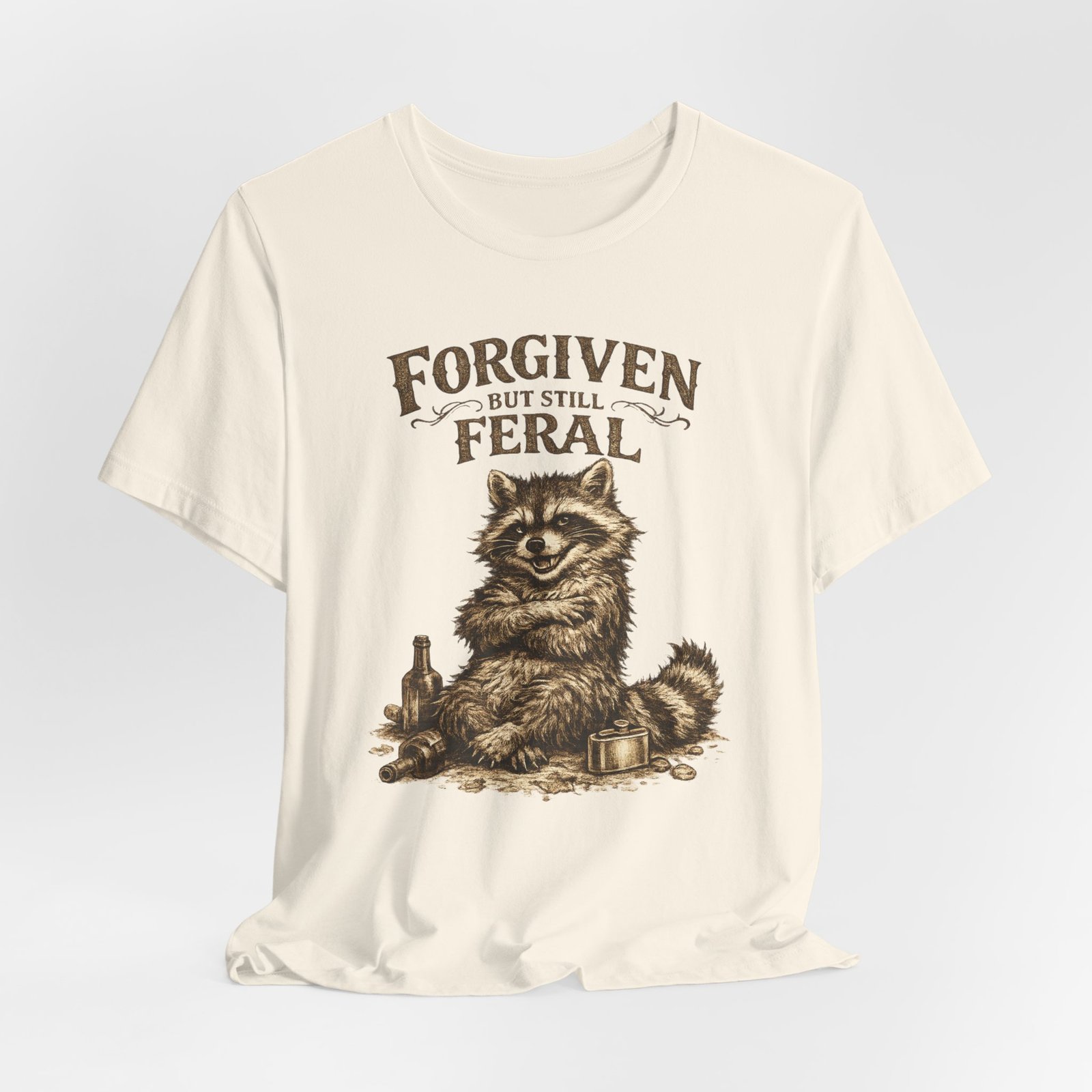 Forgiven But Still Feral raccoon tee | vintage illustration, humour - Image 16
