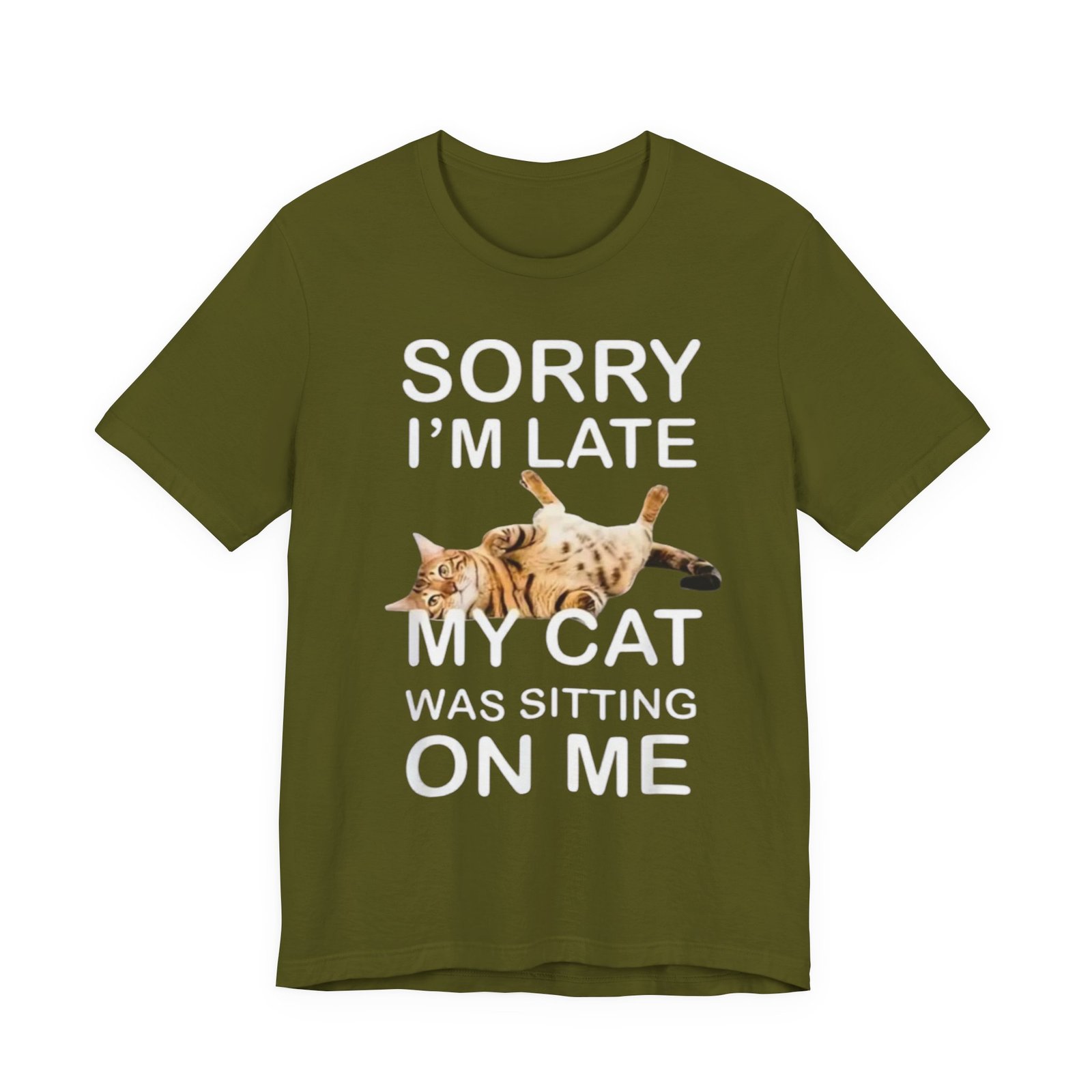 Sorry I'm Late My Cat Was Sitting On Me T-Shirt | Funny Cat Tee - Image 13