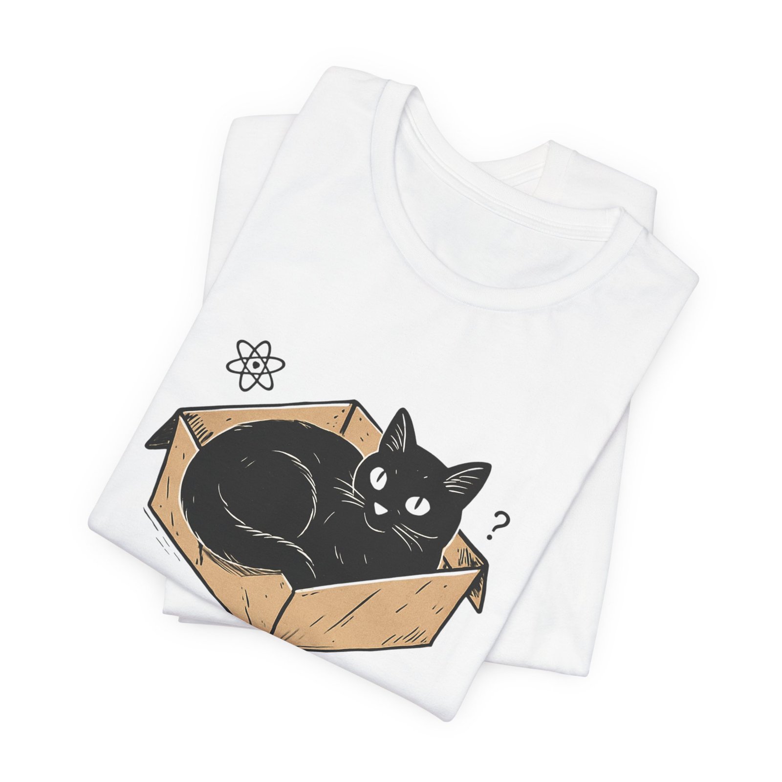 Schrödinger's Cat in Box Tee | Wanted Alive Cat Illustration - Image 7