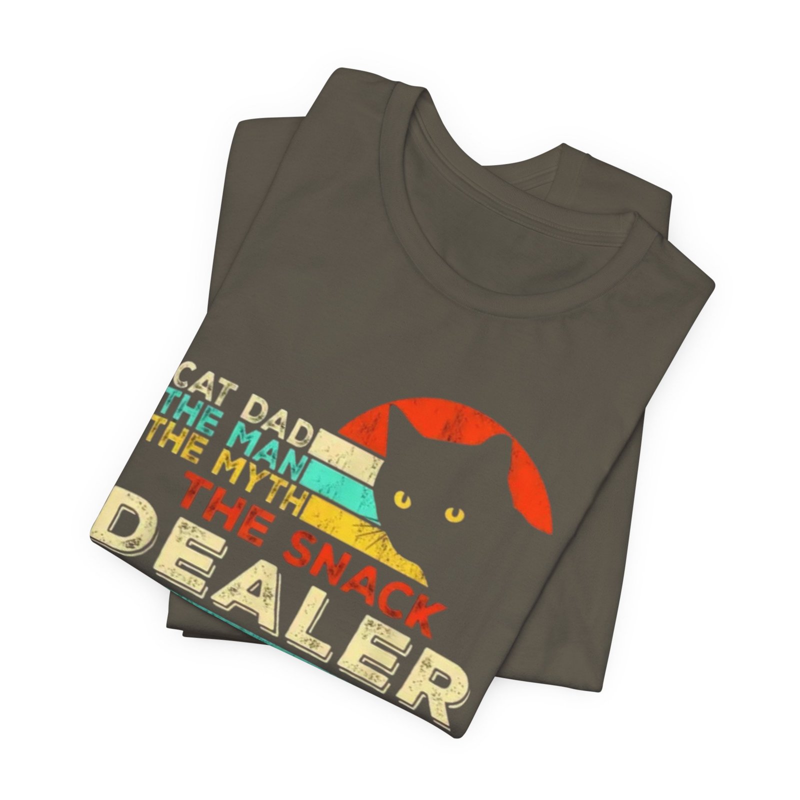 Cat Dad The Snack Dealer T-Shirt | Retro Cat Graphic - Image 11