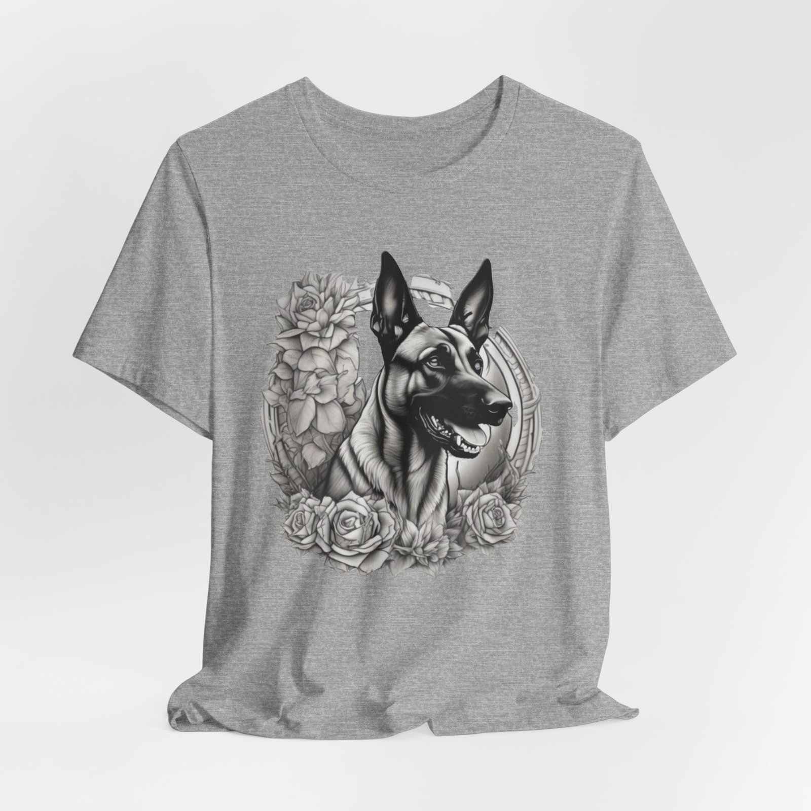 Belgian Malinois Floral Portrait T-Shirt - Image 32