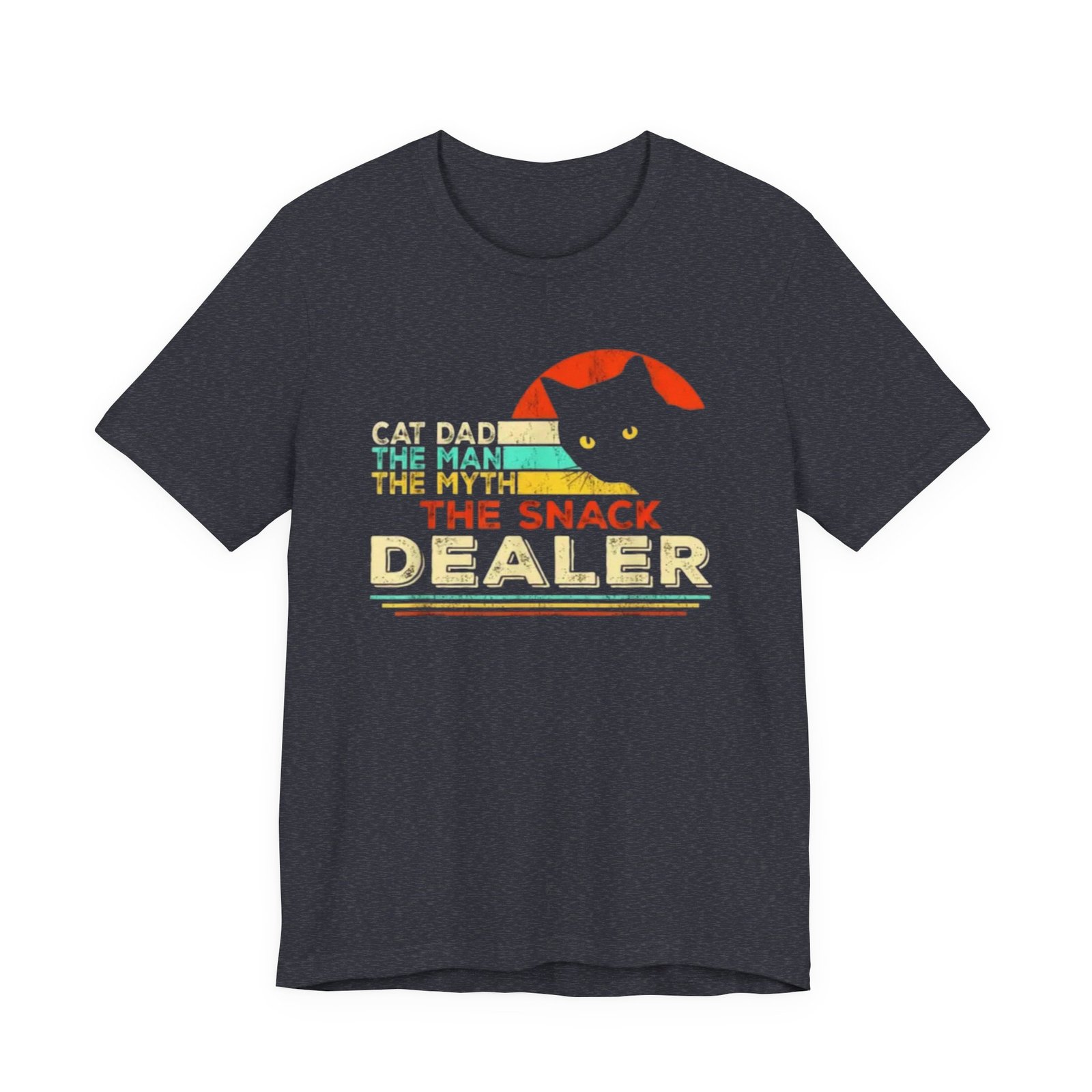 Cat Dad The Snack Dealer T-Shirt | Retro Cat Graphic - Image 25