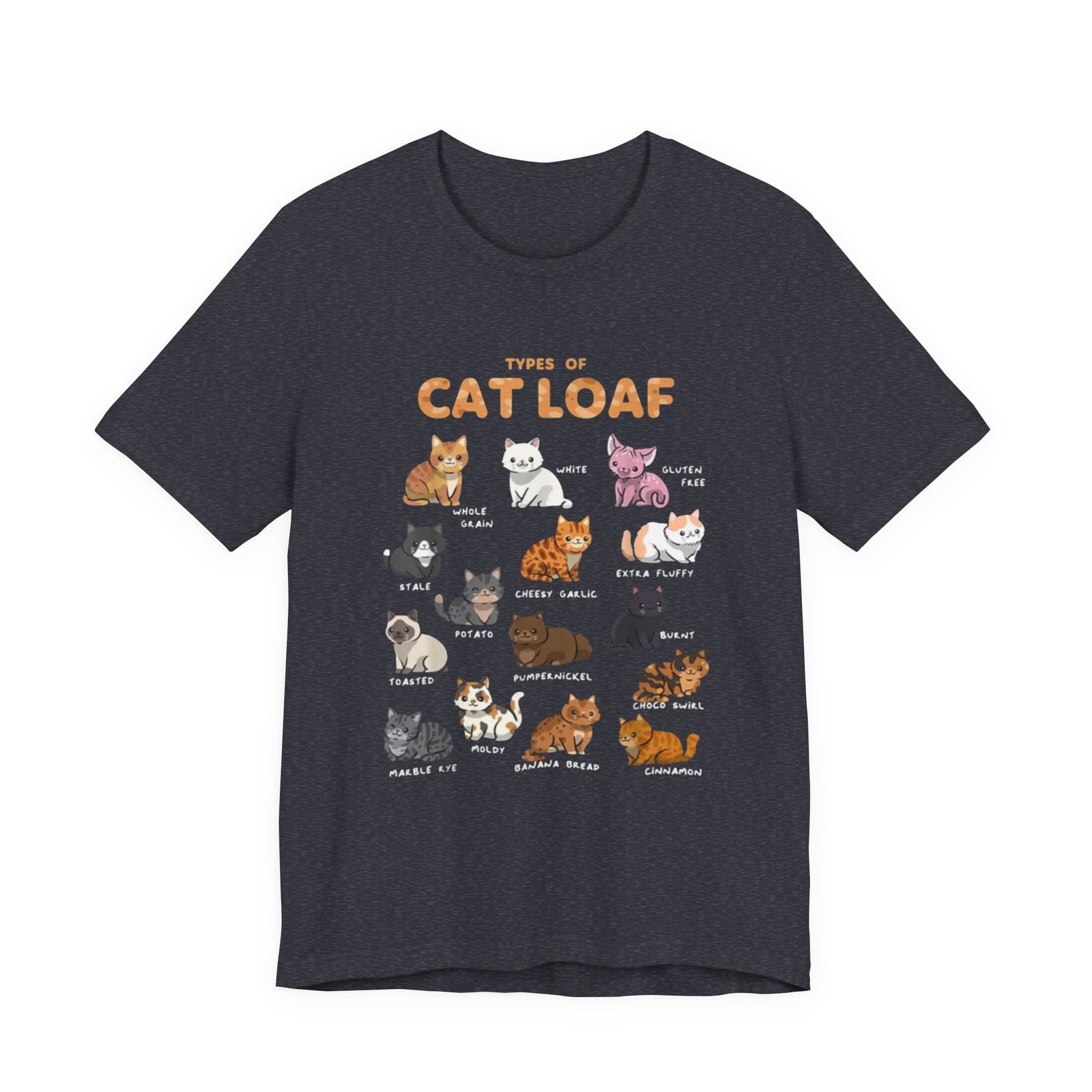 Types of Cat Loaf T-Shirt | Cute Cat Pose Illustration, Cat Lover Tee - Image 29