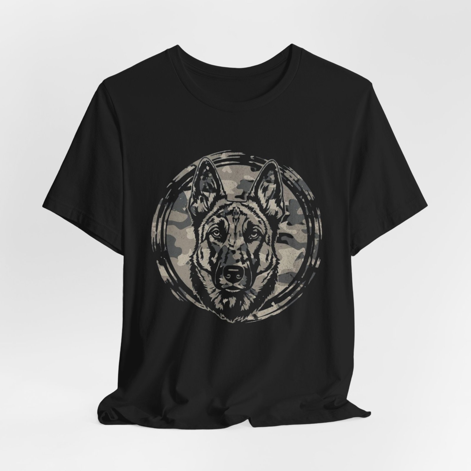 Belgian Malinios Graphic Tee – Camo Circle German Shepherd T‑Shirt