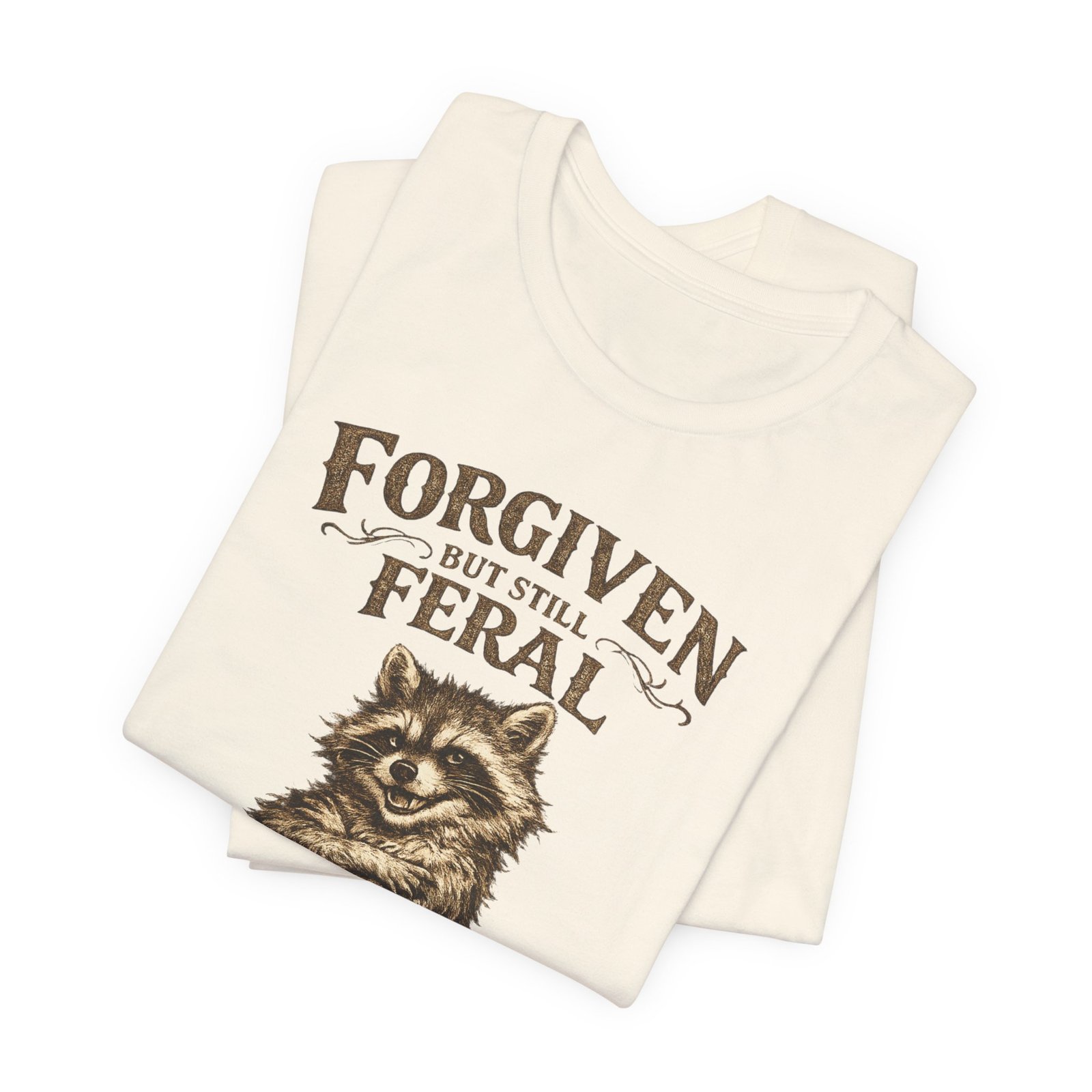 Forgiven But Still Feral raccoon tee | vintage illustration, humour - Image 15
