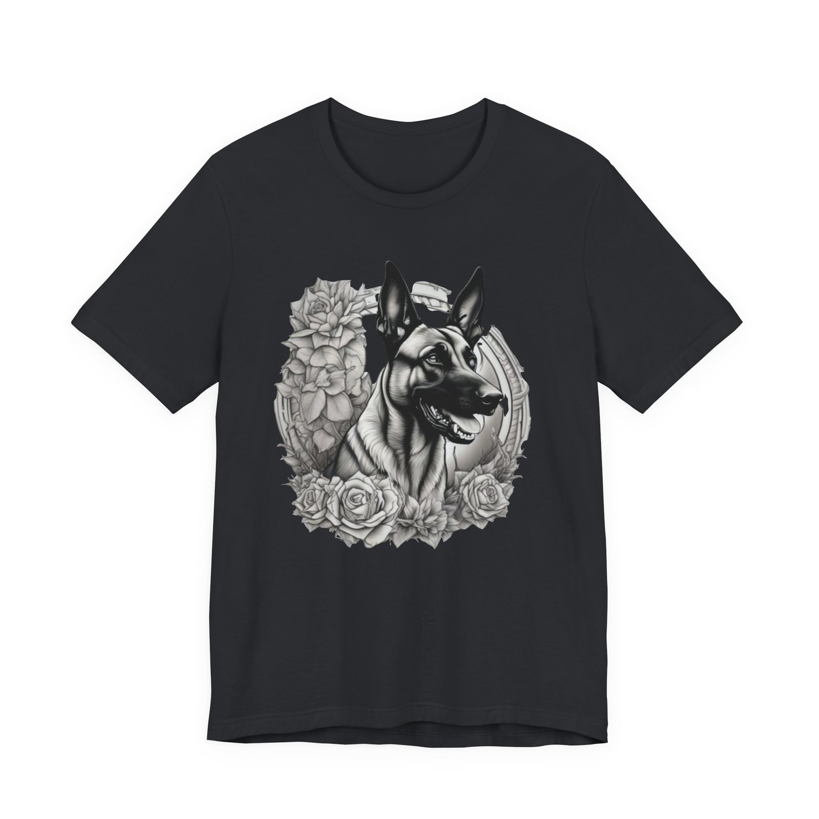 Belgian Malinois Floral Portrait T-Shirt - Image 25