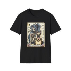 German Shepherd Tarot Skeleton T-Shirt | Funny Dog Tarot Tee