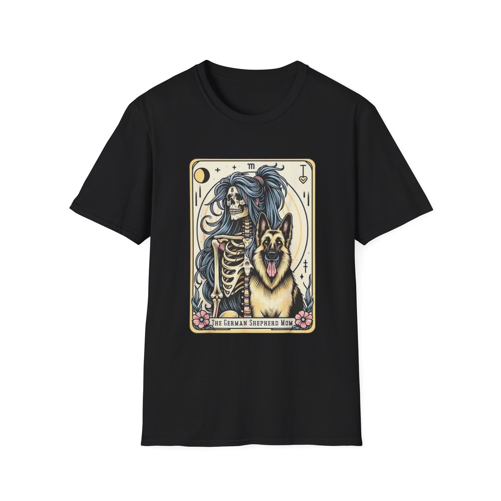 German Shepherd Tarot Skeleton T-Shirt | Funny Dog Tarot Tee