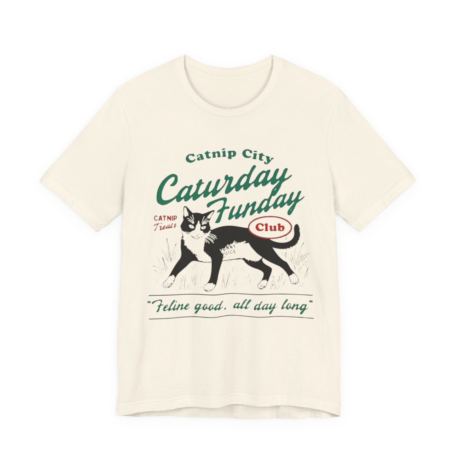 Catnip City Caturday Funday Cat T-Shirt | Vintage Cat Graphic Tee - Image 9