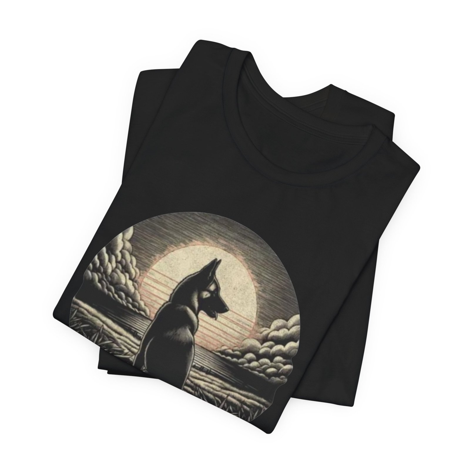 Belgian malinios silhouette sunset circle Tee | Nature, Moonlit Landscape - Image 7