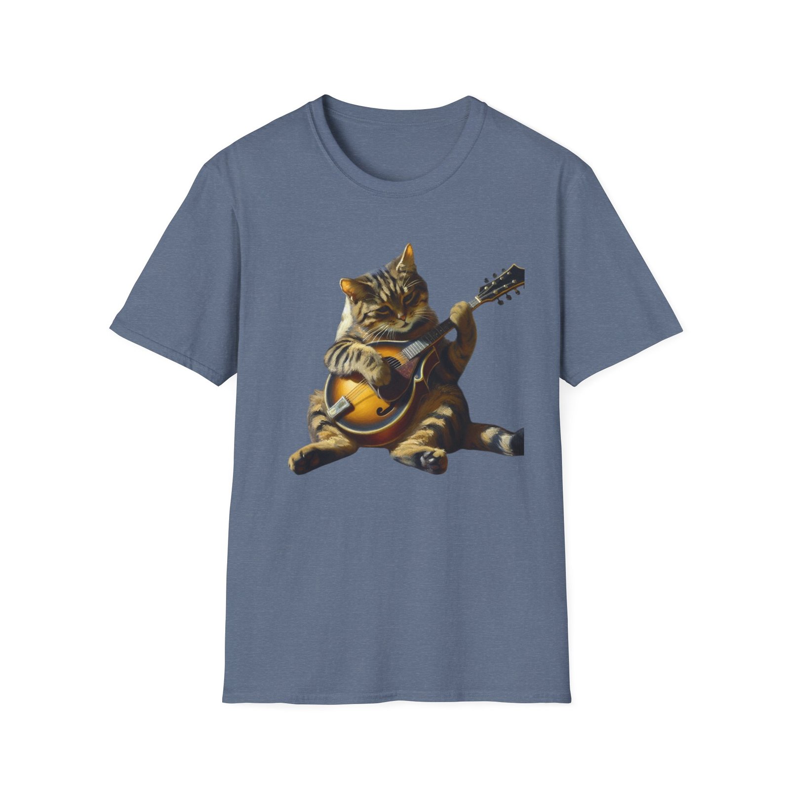 Funny Cat Playing Mandolin T-Shirt - Image 6