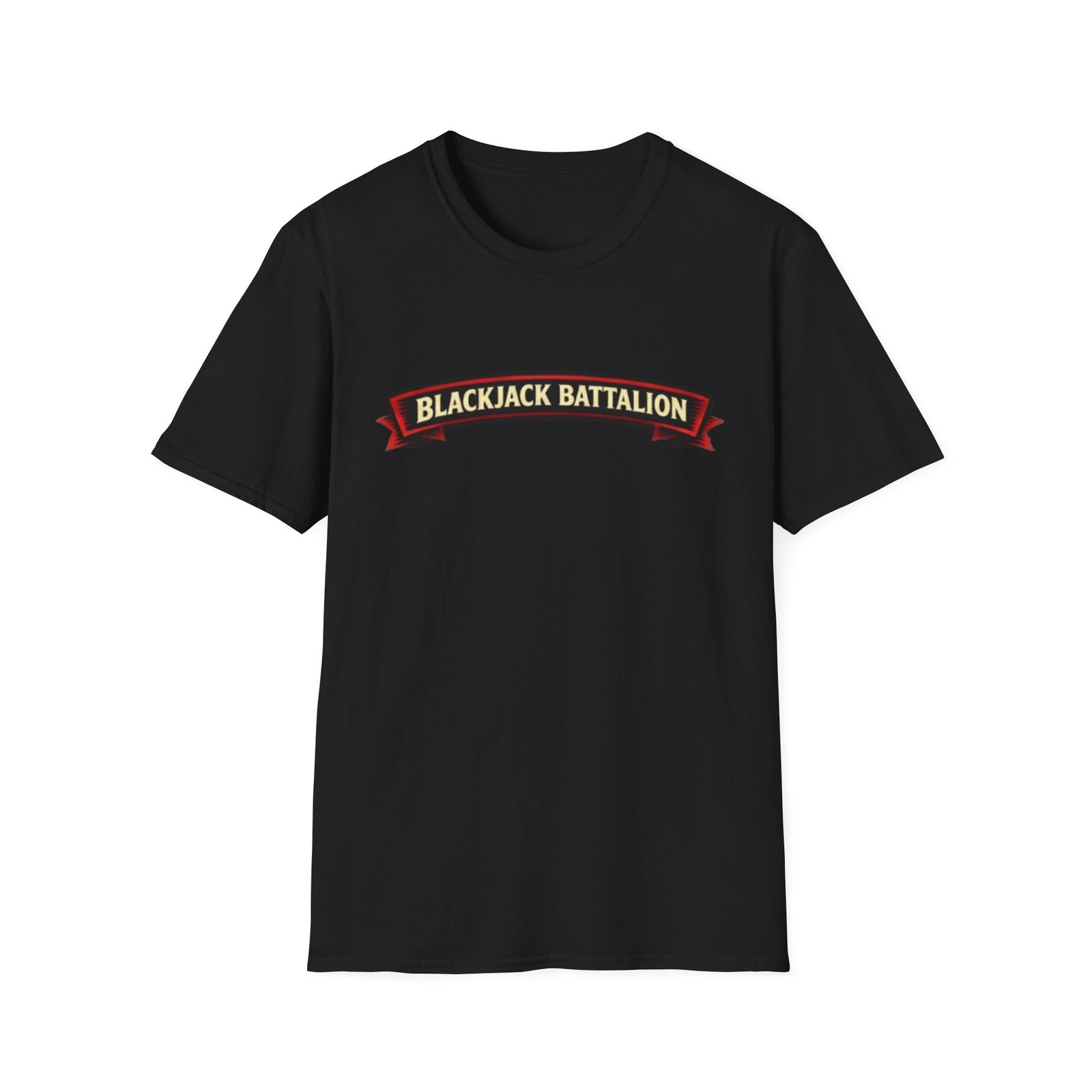Blackjack Battalion banner T-Shirt | military unit logo, vintage ribbon design
