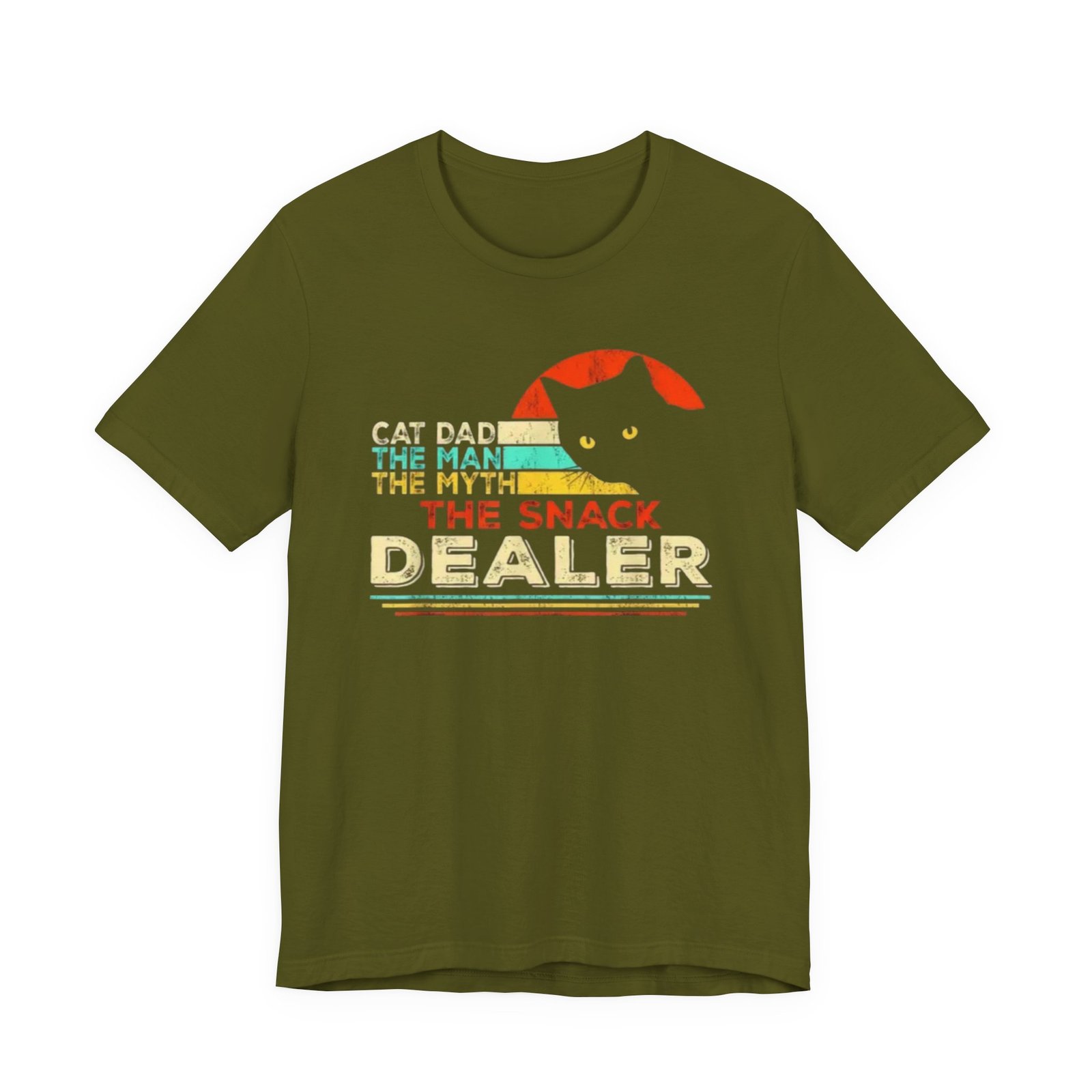 Cat Dad The Snack Dealer T-Shirt | Retro Cat Graphic - Image 13