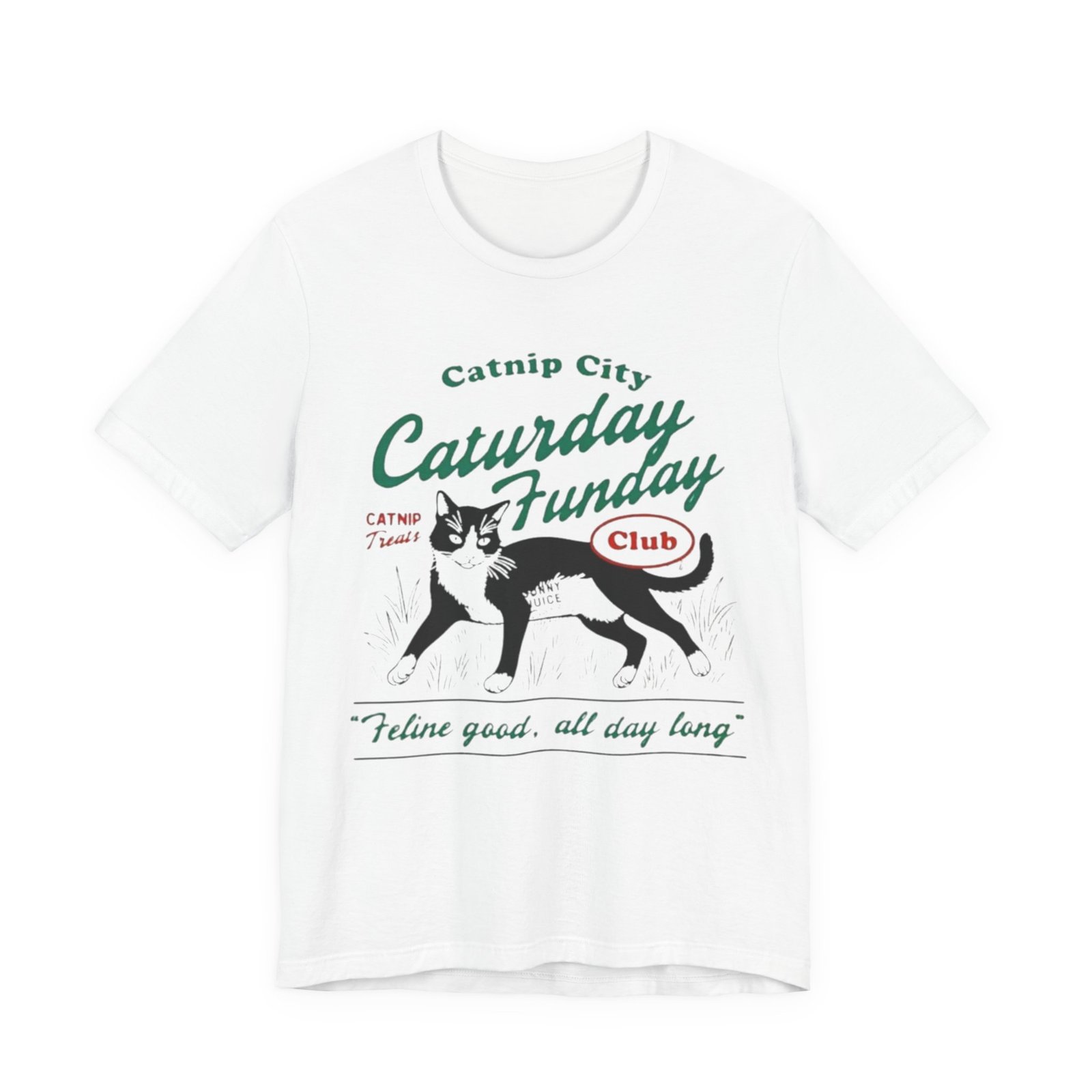 Catnip City Caturday Funday Cat T-Shirt | Vintage Cat Graphic Tee - Image 5