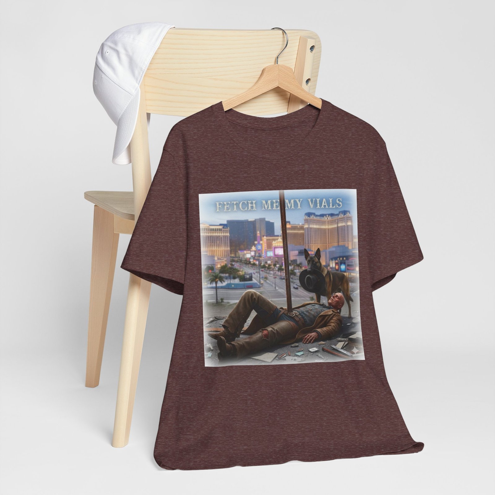 Fetch me my vials, Fallout Tee, Street Scene Graphic Tee — "Fetch Me My Vials" Retro Vegas Art Shirt - Image 45