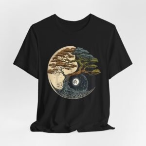 Nature-Inspired Unisex Tee, Artistic Tree Design, Symbol of Balance, Gift for Nature Lovers, Cozy Everyday Wear