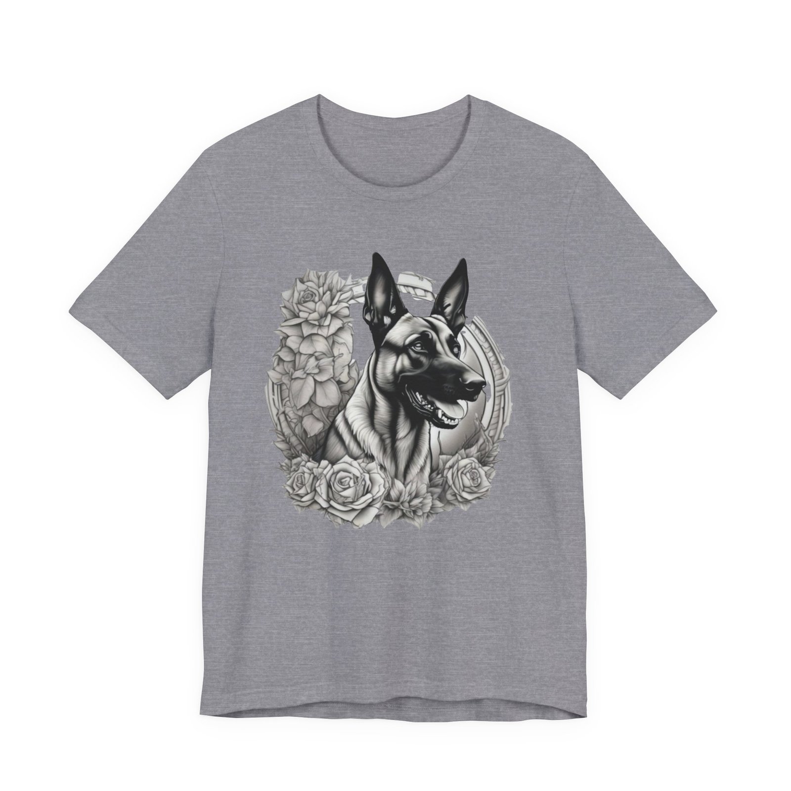 Belgian Malinois Floral Portrait T-Shirt - Image 33