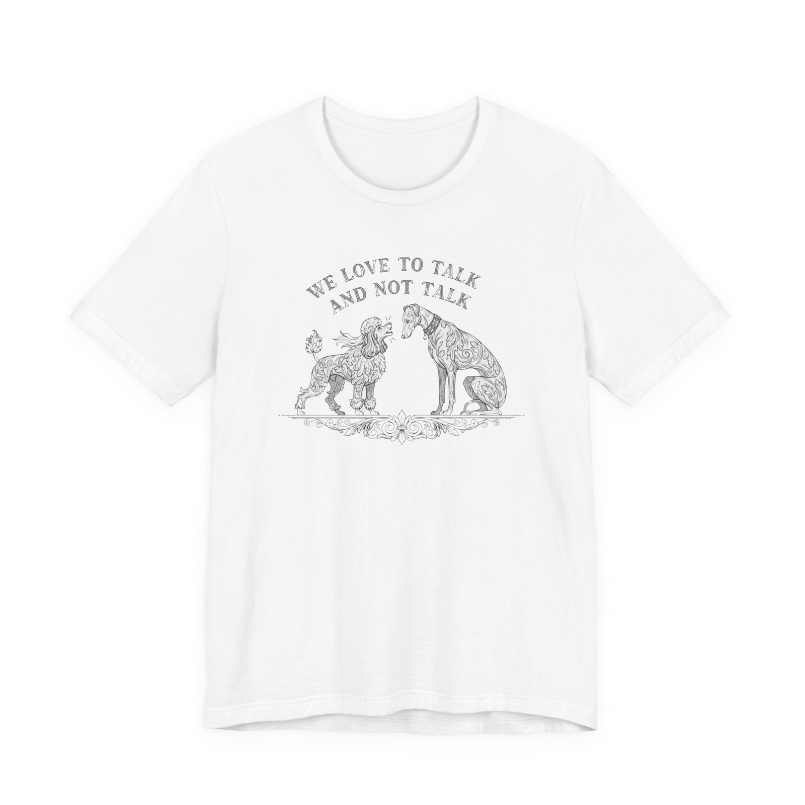 We Love to Talk and Not Talk T-Shirt | Illustrated Dogs Conversation Tee, Best in Show tee - Image 5