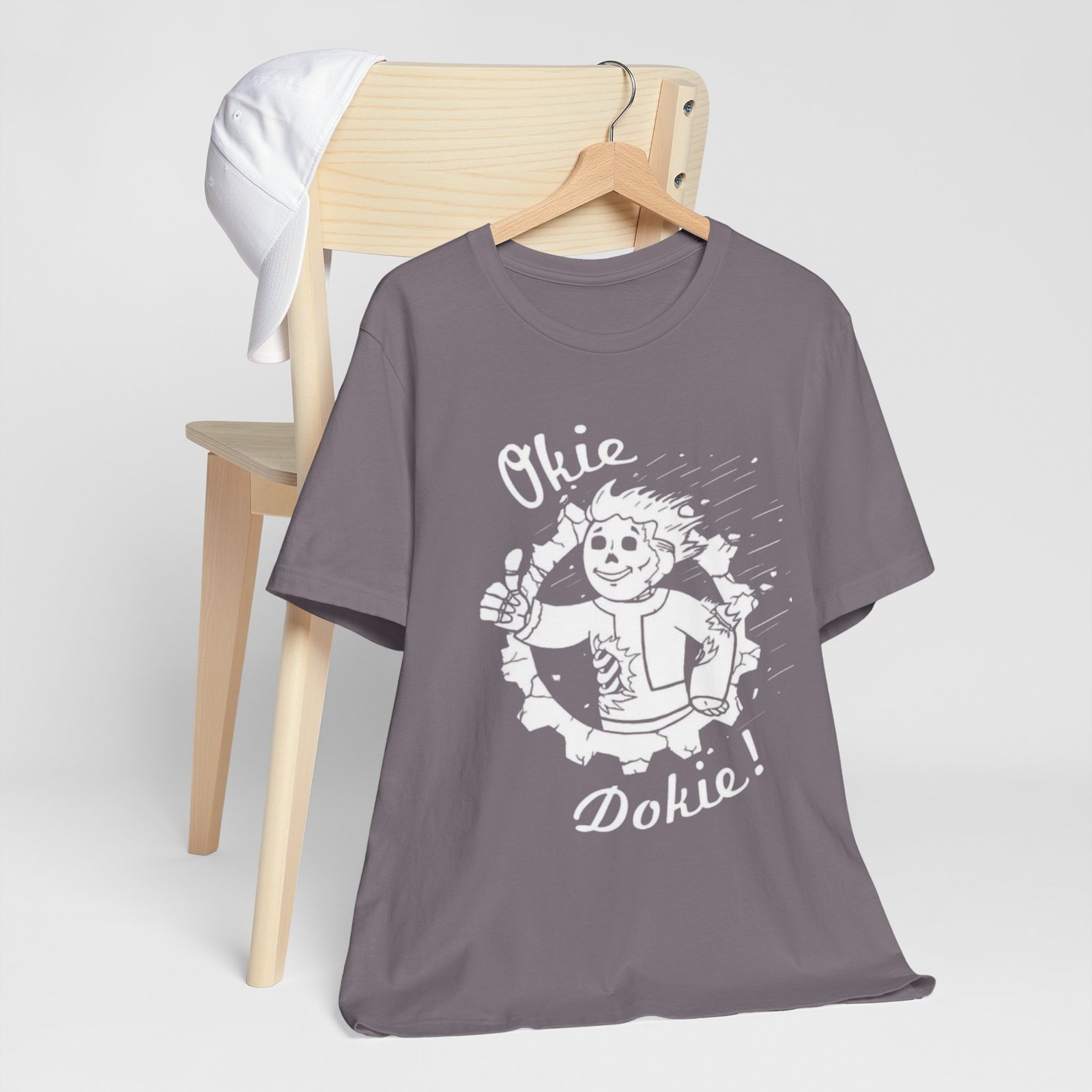Okie Dokie! Retro Thumbs-Up Graphic Tee, Fallout tee - Image 10