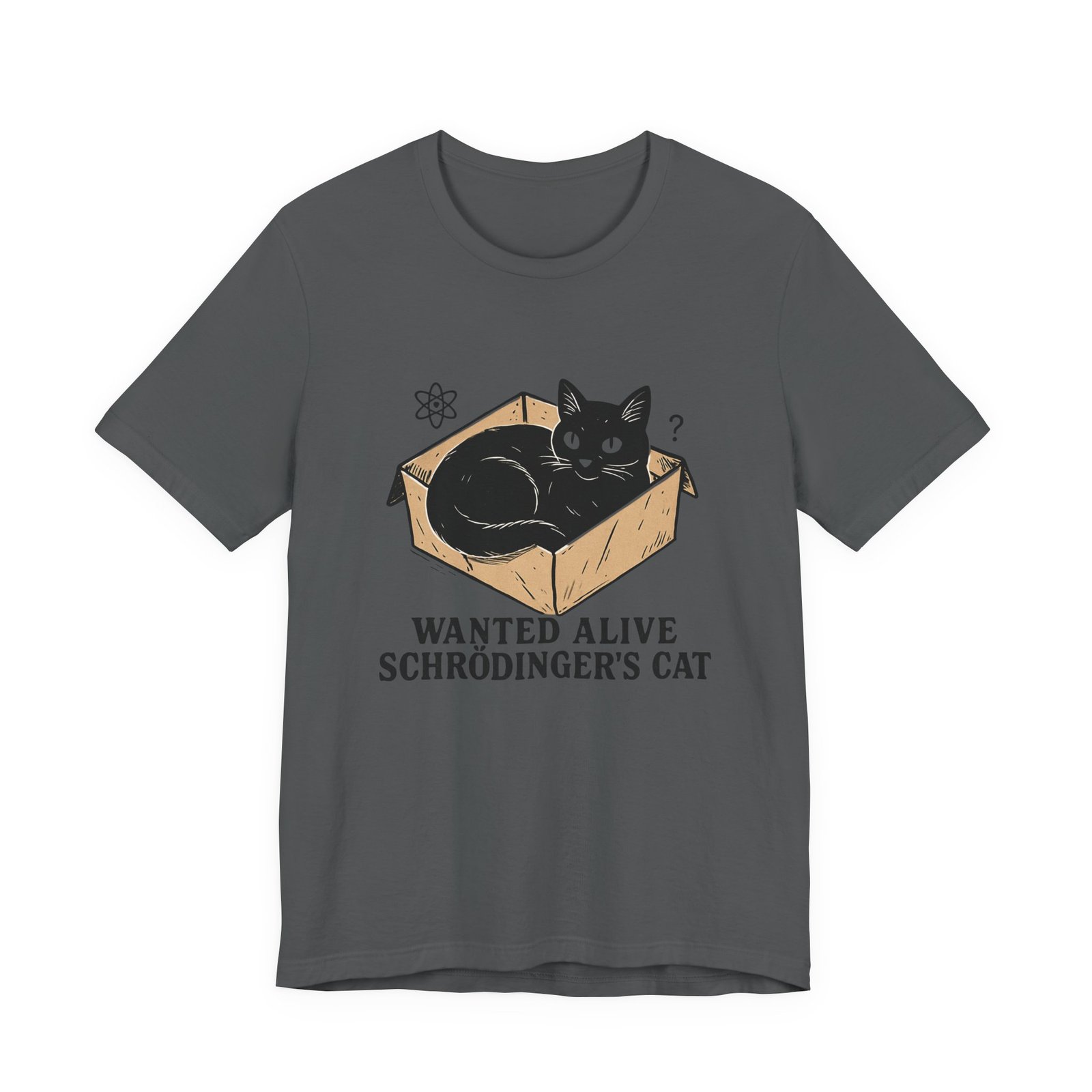 Schrödinger's Cat in Box Tee | Wanted Alive Cat Illustration - Image 25