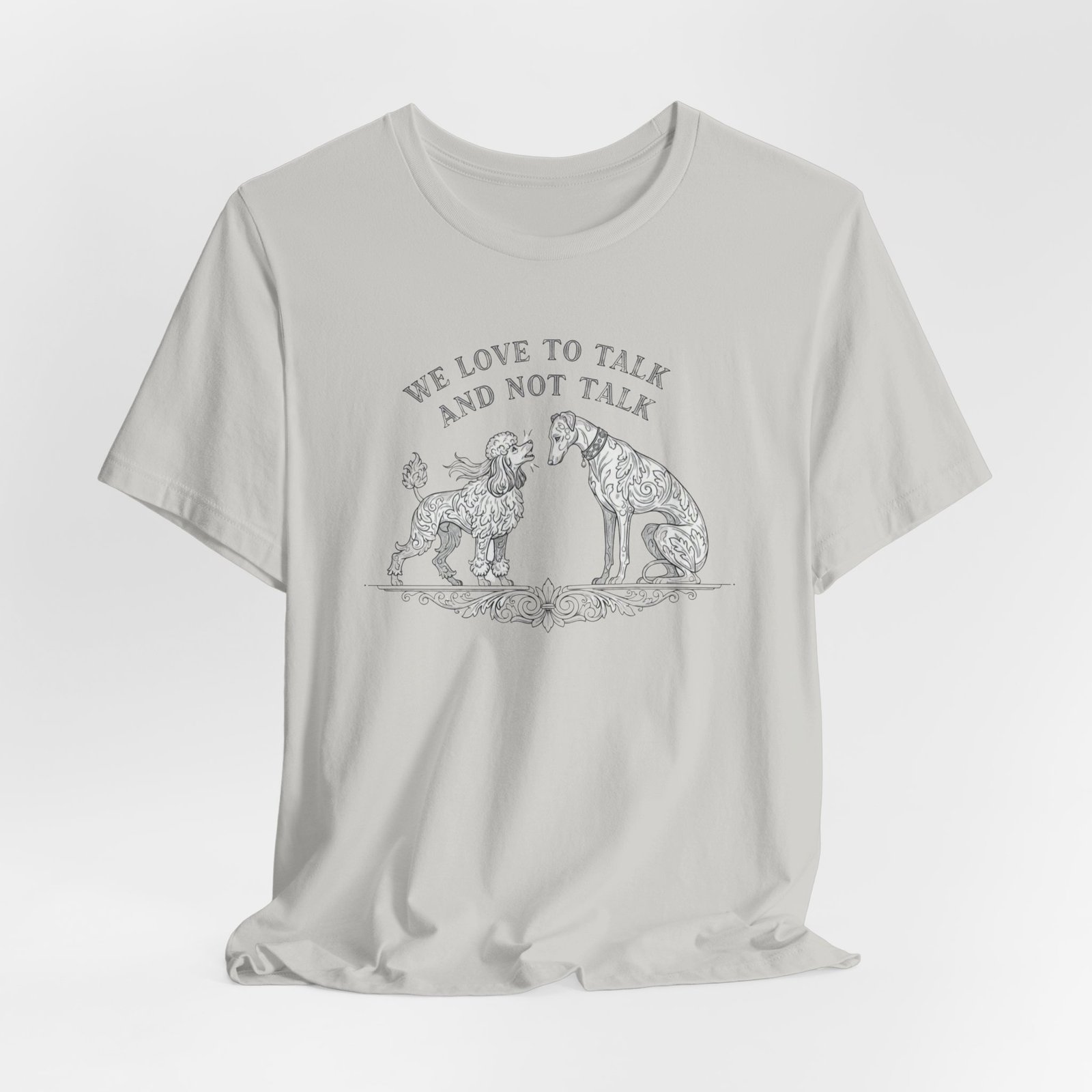 We Love to Talk and Not Talk T-Shirt | Illustrated Dogs Conversation Tee, Best in Show tee - Image 20