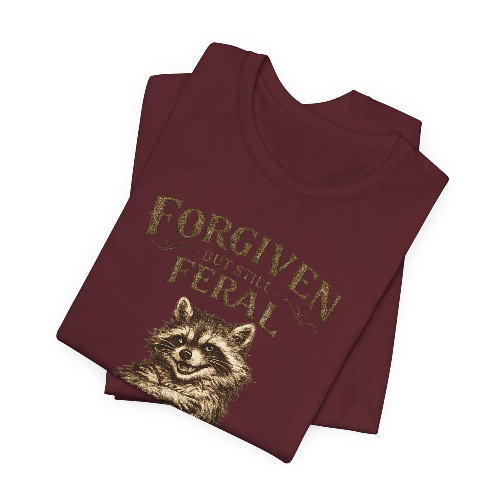 Forgiven But Still Feral raccoon tee | vintage illustration, humour - Image 35