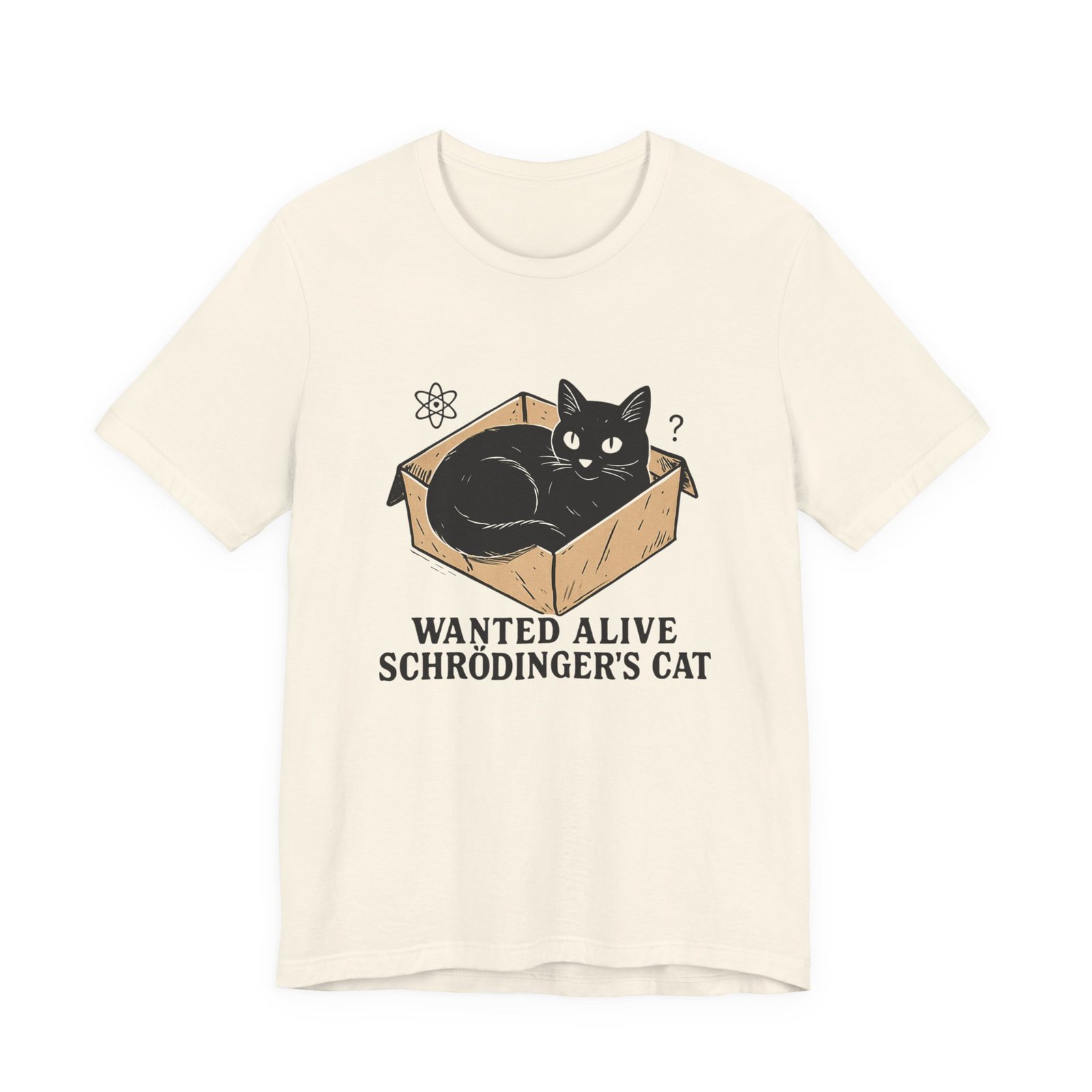 Schrödinger's Cat in Box Tee | Wanted Alive Cat Illustration - Image 9