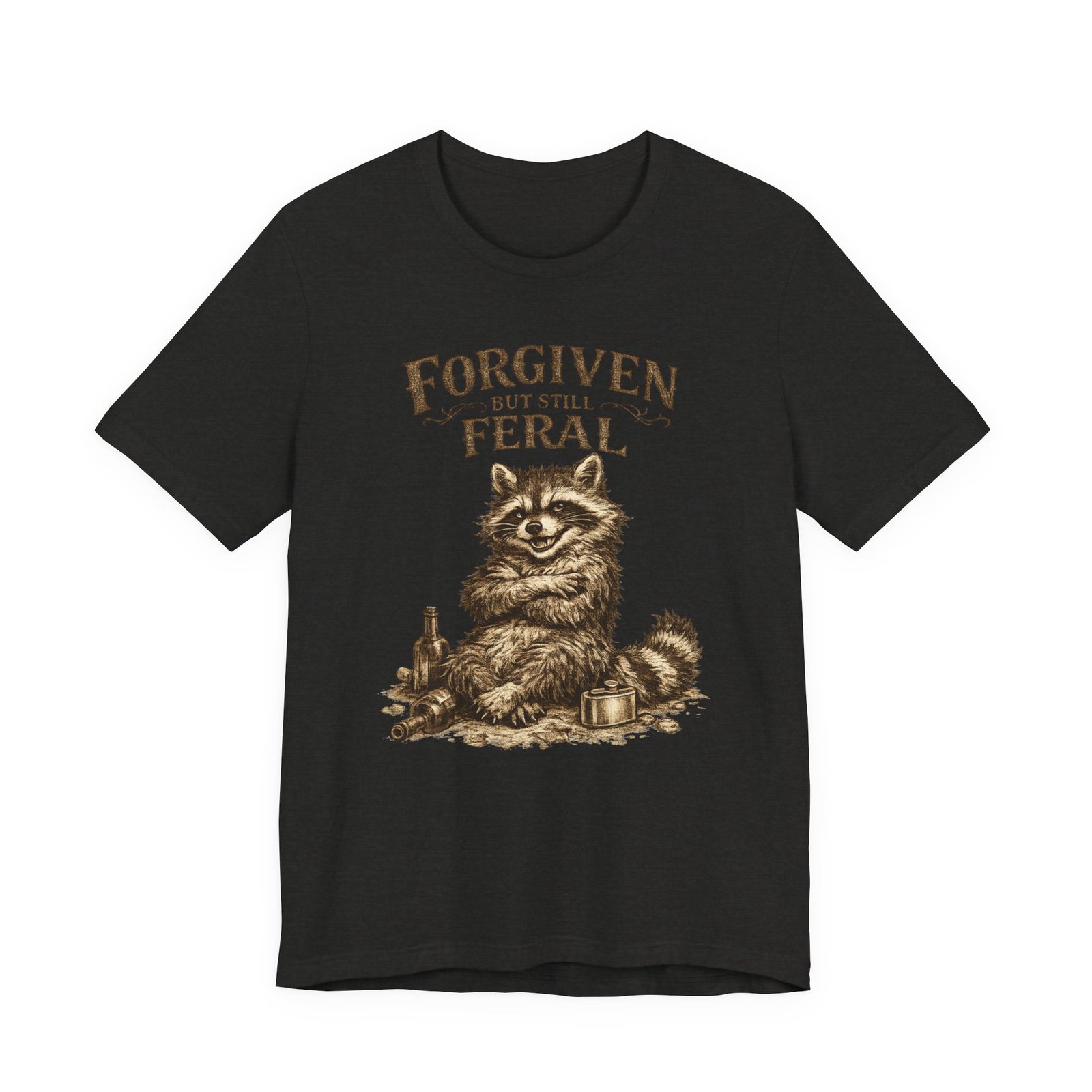 Forgiven But Still Feral raccoon tee | vintage illustration, humour - Image 17